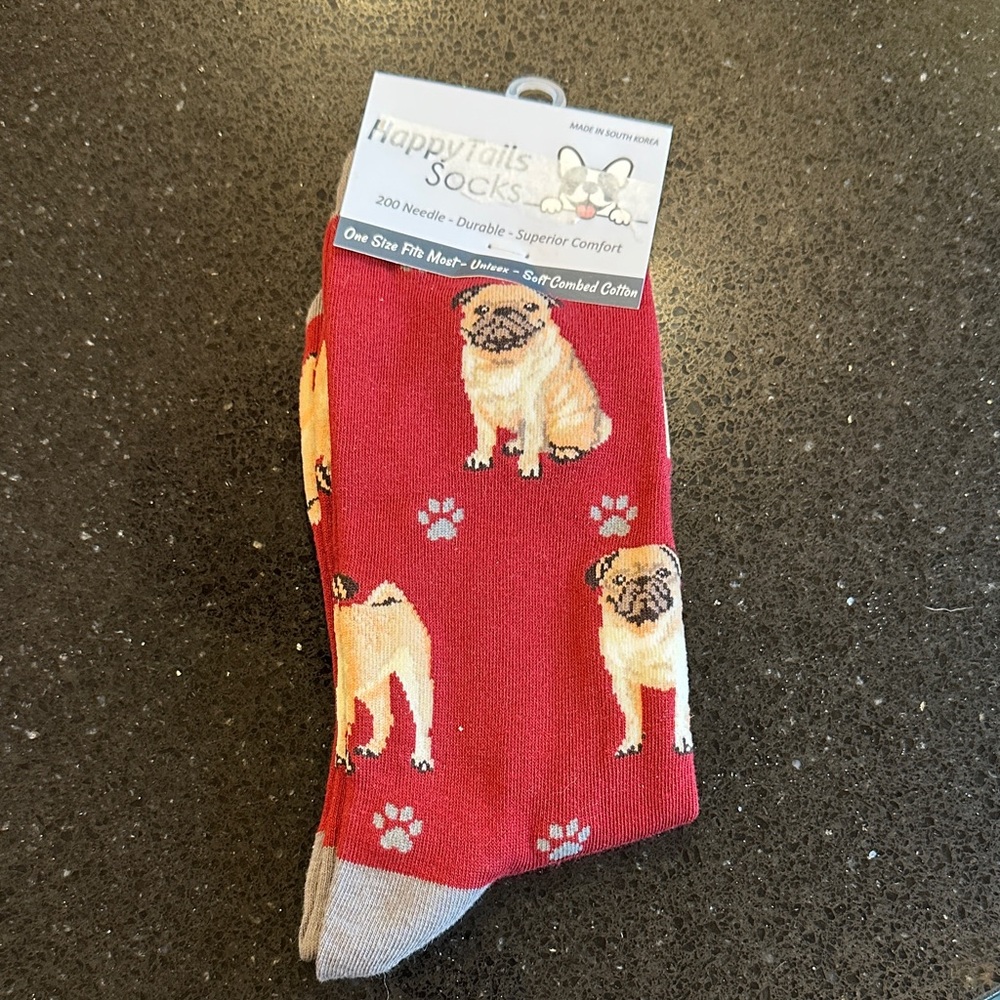 Kohl's Red Pug Dog Dress Socks